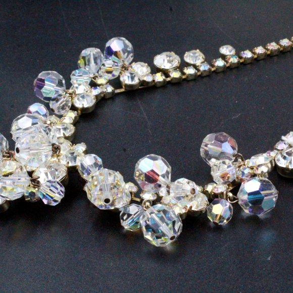 Juliana DE Aurora Borealis AB Crystals Rhinestones Charm Waterfall Necklace - Picture 5 of 13